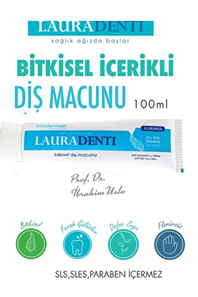 Fitoderman Lauradenti Leke Hassasiyet Önleyici, Beyazlatıcı Florürsüz Diş Macunu 100 ml X 3 Adet