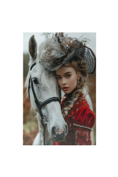 StoryGift Romania Tablou Canvas Simpatica Tanara Cu Ochii Albasttri Si Par Bl...