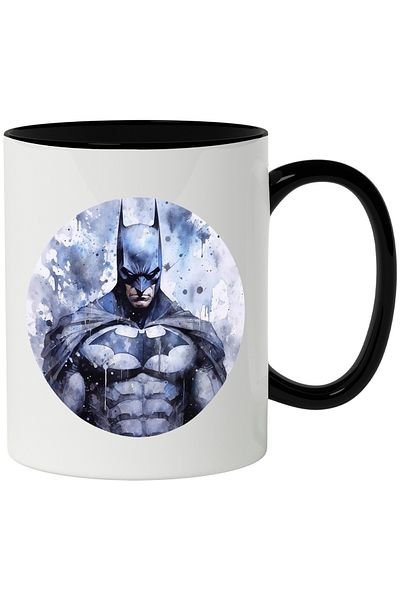 StoryGift Romania Mug With Batman, DC, Superheroes, Circle, Costume, Justice League, Multicolor 330 ml, Ceramic, With