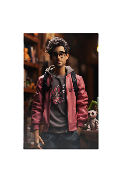 StoryGift Romania Tablou Canvas 70 x 50CM Ken din in roz Papusa, Ochelari, Ac...