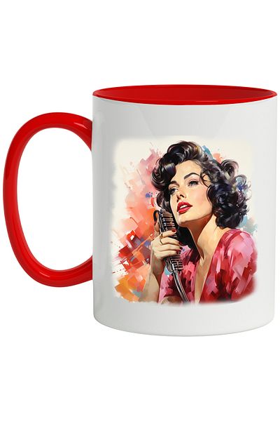 StoryGift Romania Mug With Sophia Loren, Actress, Artist, Film, Star, Multicolor 330 ml, Ceramic, With ,STG