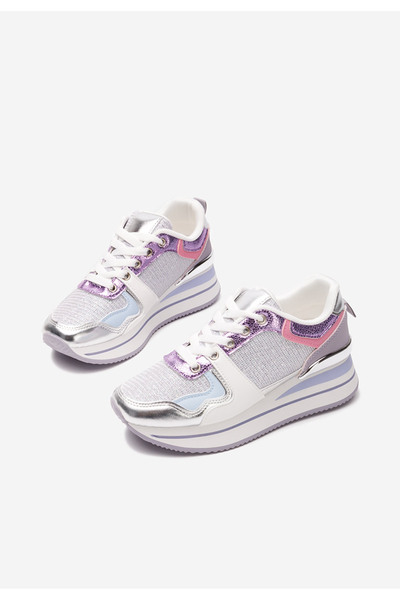 B T Shoes Svetlě fialové dámské tenisky na platformě Daisie