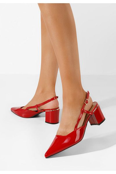 B T Shoes Marla red slingback shoes