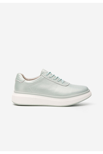 B T Shoes Zelené kožené dámské sneakersy Novina