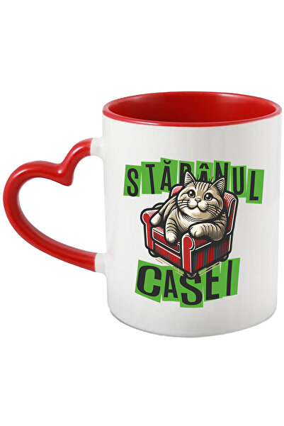 StoryGift Romania Cana Pisica Pe Canapea Mesaj Haios Stapanul Casei, 330ml, C...