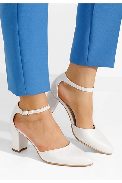 B T Shoes Pantofi Dama Piele Naturala Praia Albi