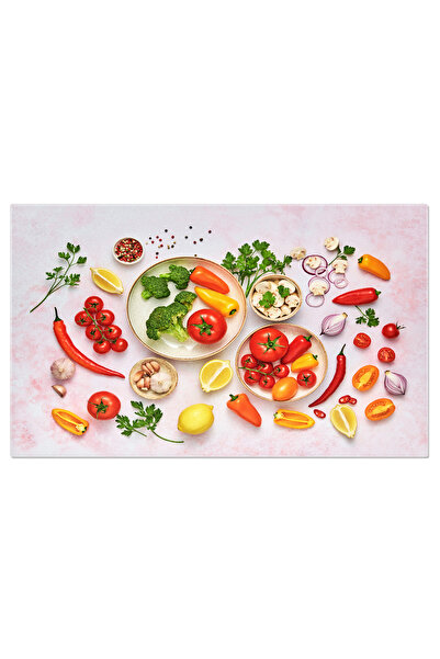 StoryGift Romania Tablou Canvas Gatit Rosii, Ardei Gras, Mini, Creativ, Ardei, Patrunjel, Ciuperci, Salata, Ciupe