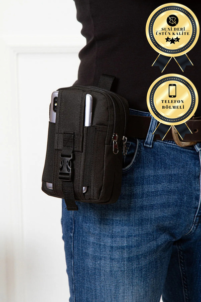 Newish Polo Siyah Taktik Kemerlik