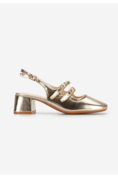 B T Shoes Sivida gold slingback shoes