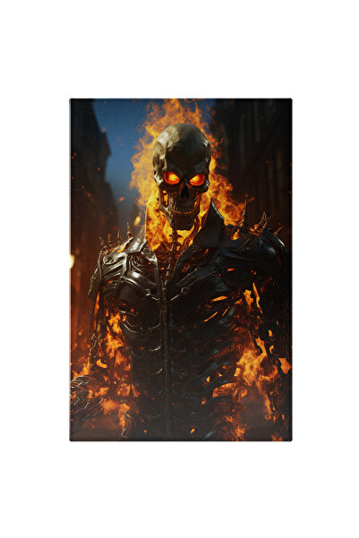 StoryGift Romania Tablou Canvas: Ilustratie Cu Demonul Pe Doua Roti - Schelet...