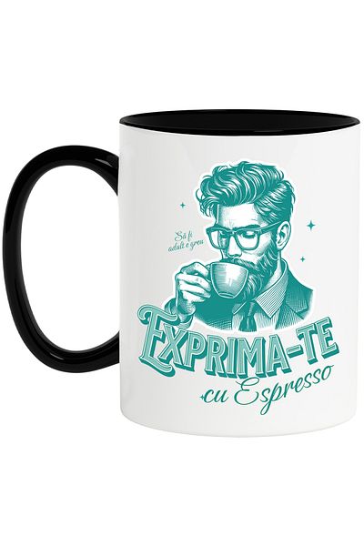 StoryGift Romania Express yourself with Espresso coffee mug businessman is tough, 330ml, Ceramic with Handle, With