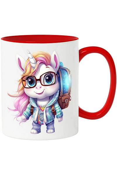 StoryGift Romania Cana Cu Un Unicorn Care Se Duce La Scoala | Ghiozdan | Ochelari | Tocilara | Ilu, Cu ,stg