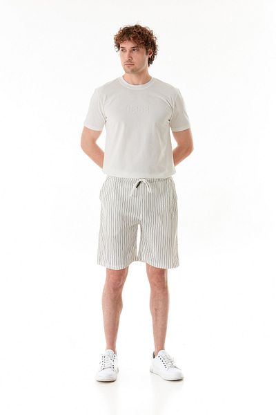 Fulla Moda Ελαστικό σορτς μέσης με ραβδώσεις