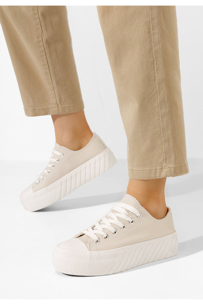B T Shoes Бежови кецове на платформа Alisson