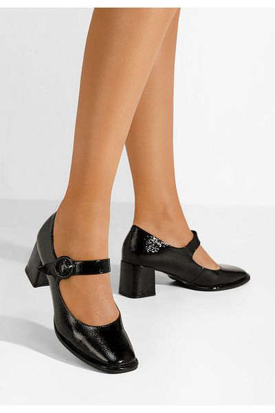 B T Shoes Pantofi Cu Toc Gros Valerea V2 Negri