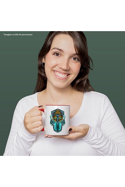 StoryGift Romania Mug With Mummy, Smoke, Book, Cobra, Egyptian, Monster, Multicolor 330 ml, Ceramic, With ,STG