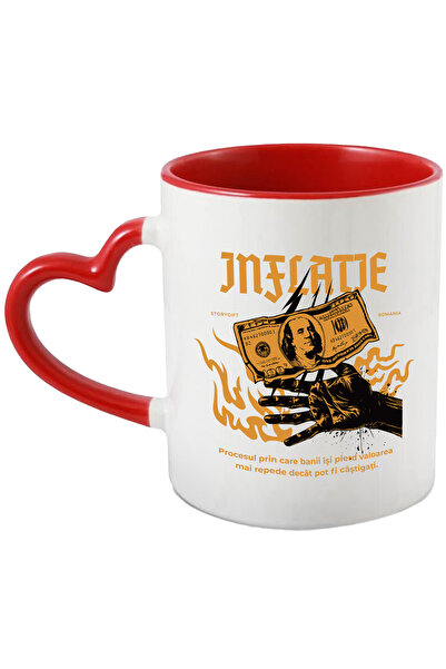 StoryGift Romania Cana Mana Umana In Flacari Inflatie Bani Bancnota, 330ml, C...