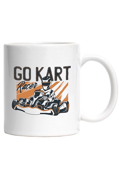 StoryGift Romania Cana Cu Mesaj In Engleza Go Kart, Racer, Cursa, Casca, Masina, Multicolor 330 Ml, Cu ,stg