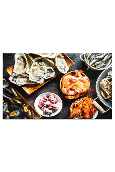 StoryGift Romania Tablou Canvas Variatia Diferitelor Tipuri De Fructe De Mare, Un Festin Culinar Al Prospetimii S