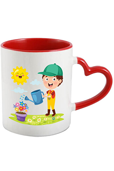 StoryGift Romania Cana Cu Gradinarit, Soare, Flori, Ghiveci, Nor, Stropitoare...