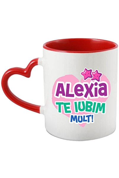 StoryGift Romania Cana Cu Inima Roz Cu Stele Zambitoare Text Alexia Te Iubim ...