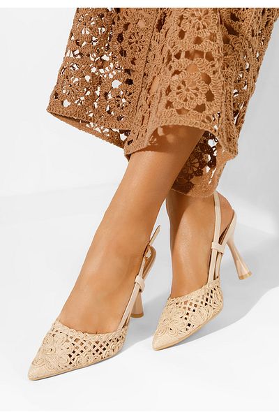 B T Shoes Pantofi Stiletto Slingback Azzie V3 Bej