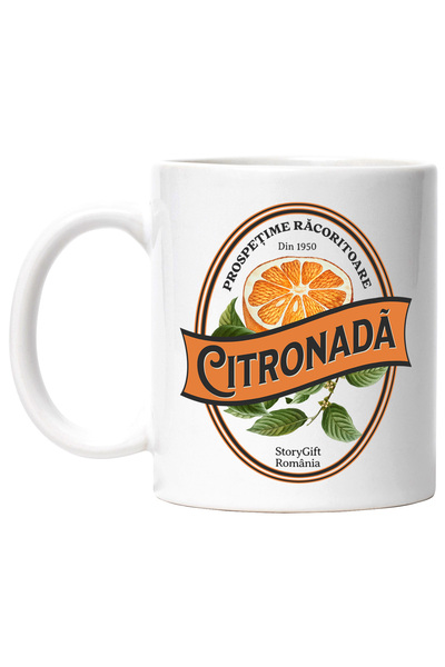 StoryGift Romania Cana Citronada Naturala - Prospetime Racoritoare Limonada, 330ml, Ceramic Cu Man, Cu ,stg