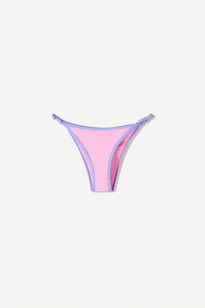 Bershka Contrast rib bikini bottoms