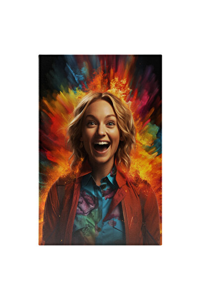 StoryGift Romania Tablou Canvas: O Femeie Fericita Cu O Explozie De Culori In...