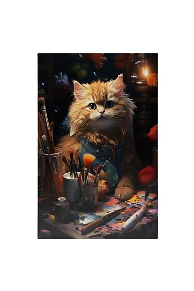 StoryGift Romania Canvas Painting: Rhythm And Passion The Dance Of Brushes On Canvas The Eccentric Cat Painting At The Lantern