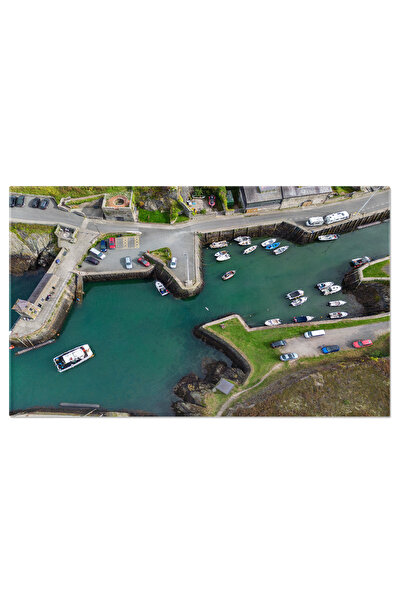 StoryGift Romania Tablou Canvas Portul Amlwch, Anglesey, Calatorie, Nautic, M...