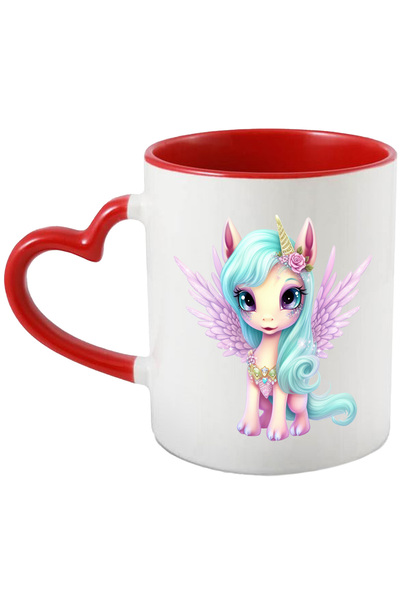 StoryGift Romania Cana Cu Un Unicorn Timid | Ilustratie | Coama Lunga Verde |...