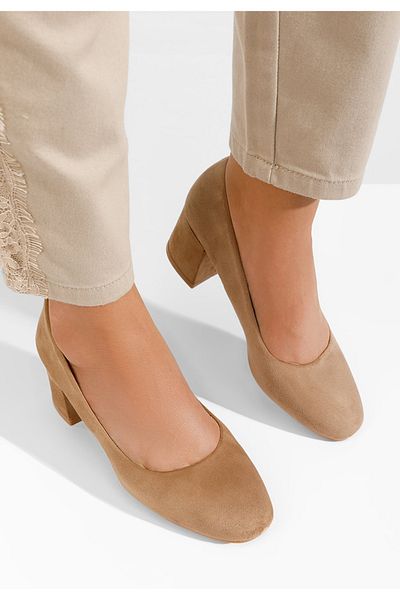 B T Shoes Pantofi Cu Toc Gros Betsey Kaki