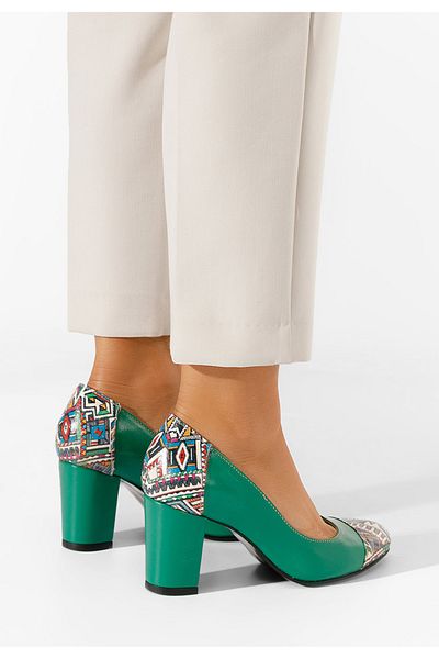 B T Shoes Pantofi Cu Toc Gros Manusia Verzi