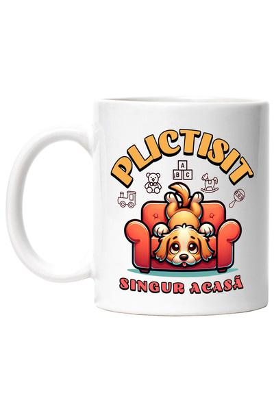 StoryGift Romania Cana Plictisit. Singur Acasa Caine Pe Fotoliu Trist, 330ml,...