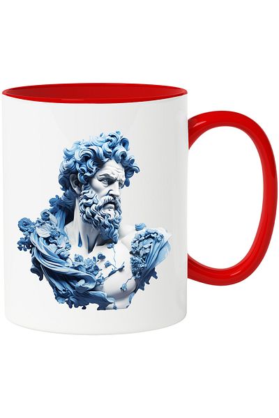 StoryGift Romania Cup with a statue from Greece | illustration | Zeus | mythology | power | a little su, With