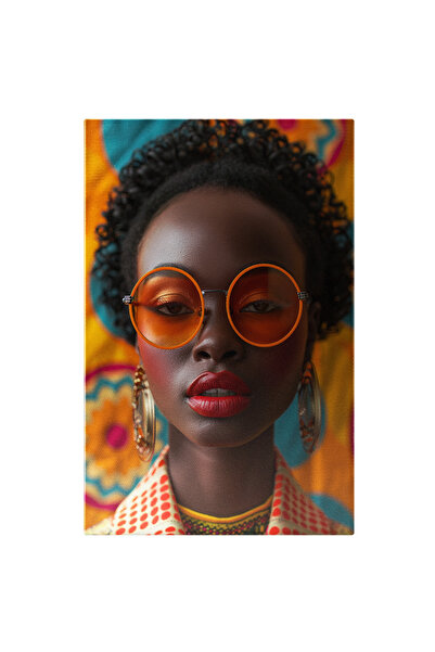 StoryGift Romania Tablou Canvas: Femeie Tânără Accesorizată Cu Ochelari Galbe...