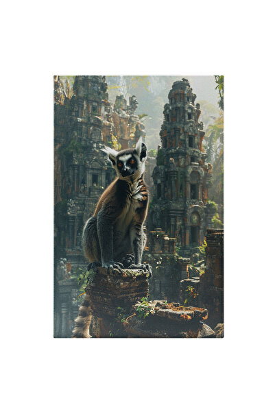 StoryGift Romania Tablou Canvas: Imaginea Unui Lemur Stand Pe O Coloana De Pi...