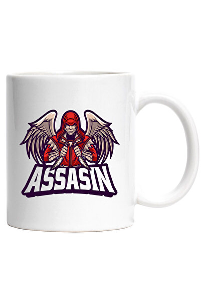 StoryGift Romania Cana Cu Mesaj Assasin, Inger, Pumnale, Aripi, Gluga, Emblema, Multicolor 330 Ml,, Cu ,stg