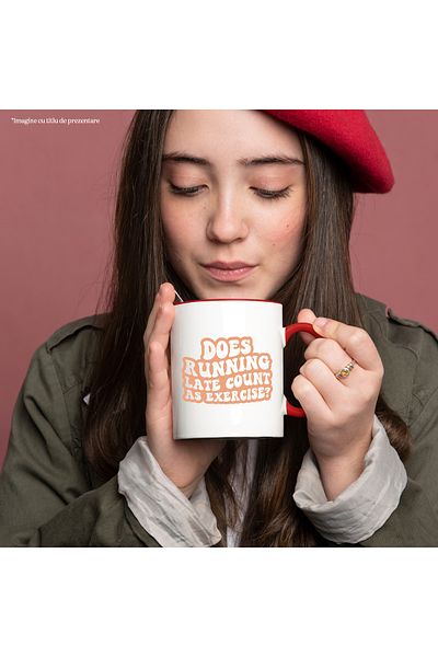 StoryGift Romania Mug with comical message in English "Does running late count as exercise?" - late, With,STG