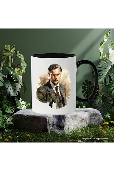 StoryGift Romania Leonardo DiCaprio Mug, Actor, Star, Movies, Celebrity, Multicolor 330 ml,, With