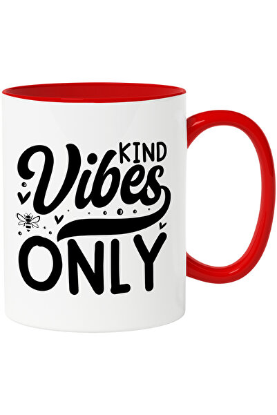 StoryGift Romania Cana Cu Inimioare Si Textul "kind Vibes Only" - Doar Vibratii Bune Ajutor Cu Man, Cu ,stg