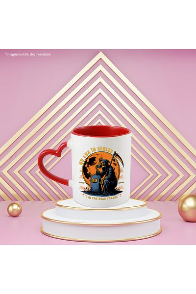StoryGift Romania Death Coffee Mug with Scythe at the Grave Don't take it seriously. I'm just doing my job,, With ,STG .