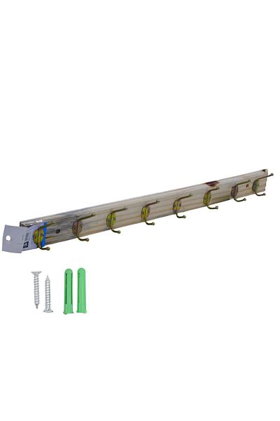 Generic Wooden wall clothes hanger with screws for hanging 8 hooks