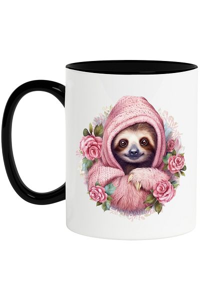 StoryGift Romania Sloth animal mug | illustration | thickly dressed | cold | popcorn | r, Cu