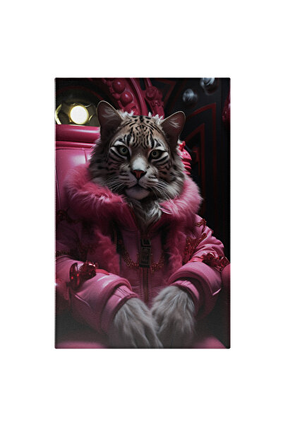 StoryGift Romania Tablou Canvas: Ilustratie Cu Un Jaguar Intr-o Geaca Cu Blan...