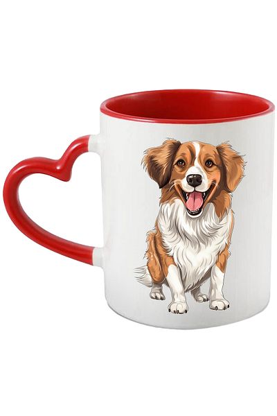 StoryGift Romania Mug with a cheerful dog | illustration | white | brown | for dog lovers | j, Cu ,STG