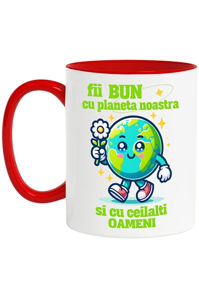 StoryGift Romania Be Good to Our Planet and Other People Mug, 330ml, Ceramic with Ro Handle, With