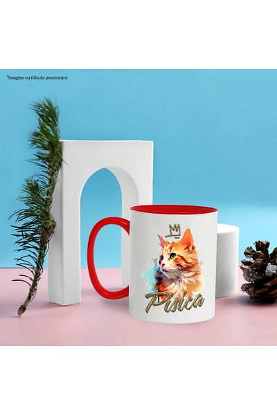 StoryGift Romania Mug With Message Cat, Pet, Crown, Multicolor 330 ml, Ceramic c, With ,STG