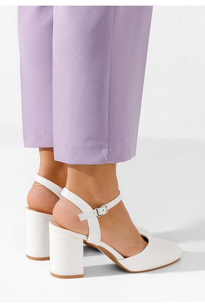 B T Shoes Asmita white slingback shoes